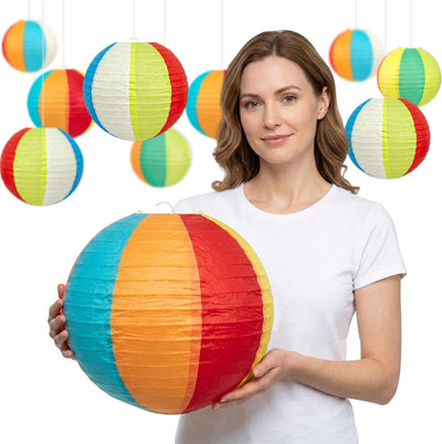 Linternas papel bola playa 10uds 12pulg decoración fiesta piscina