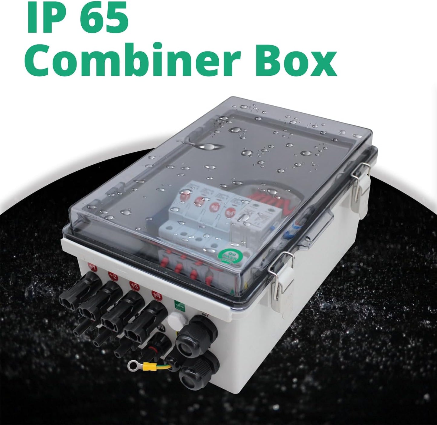 Caja combinada solar 4 cuerdas 15A impermeable con bloqueo