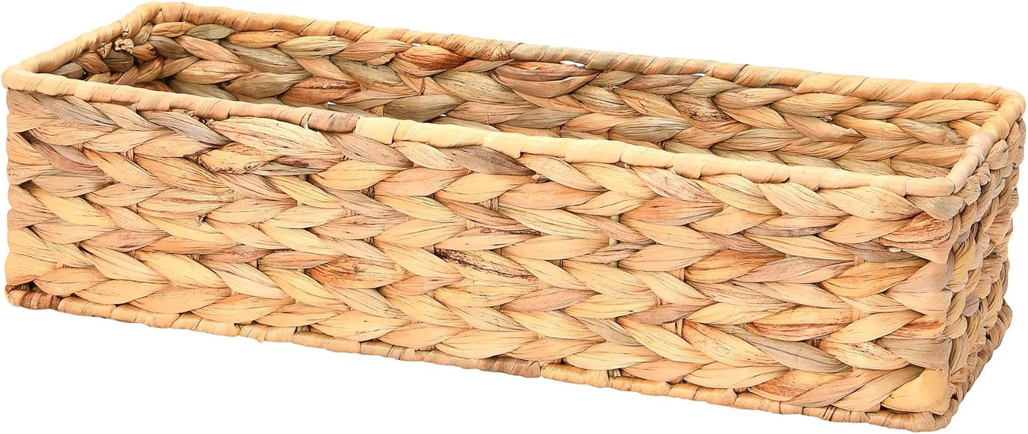 Cesta almacenamiento jacinto de agua rectangular natural