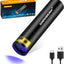 Linterna UV 365nm Mini Recargable USB Detector Orina Mascotas