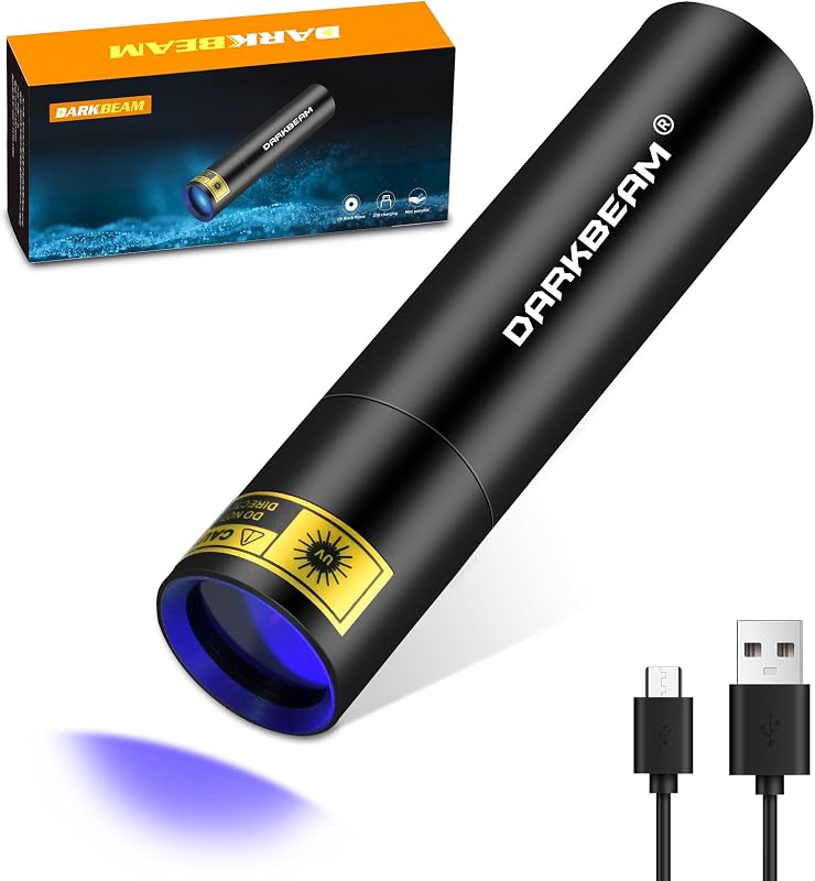 Linterna UV 365nm Mini Recargable USB Detector Orina Mascotas