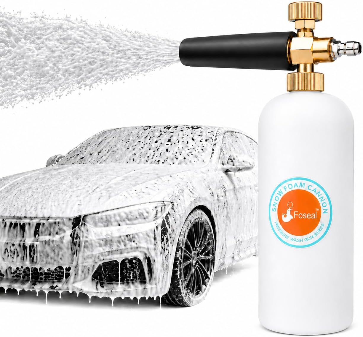 Cañón espuma nieve ajustable perilla latón botella 1l