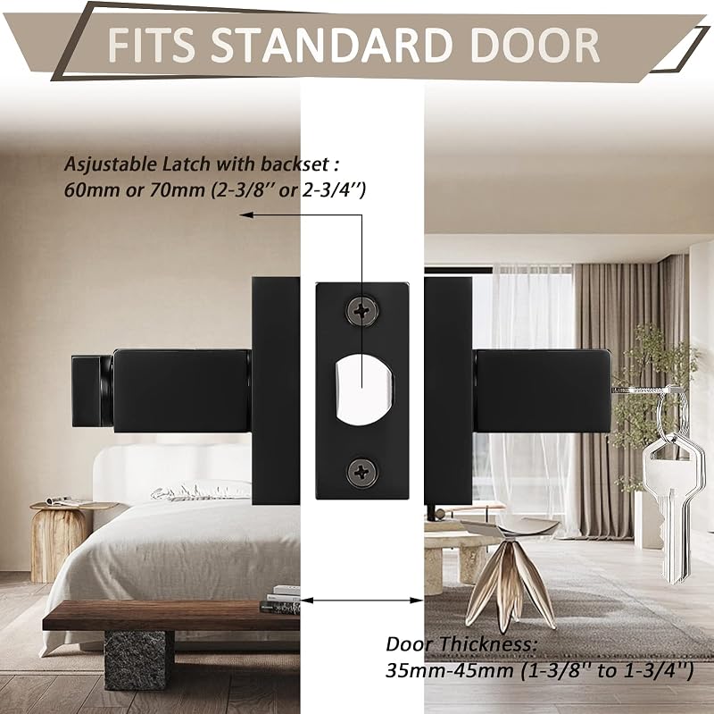 6 Pzas Palancas Puerta Dormitorio Pomos Entrada Set