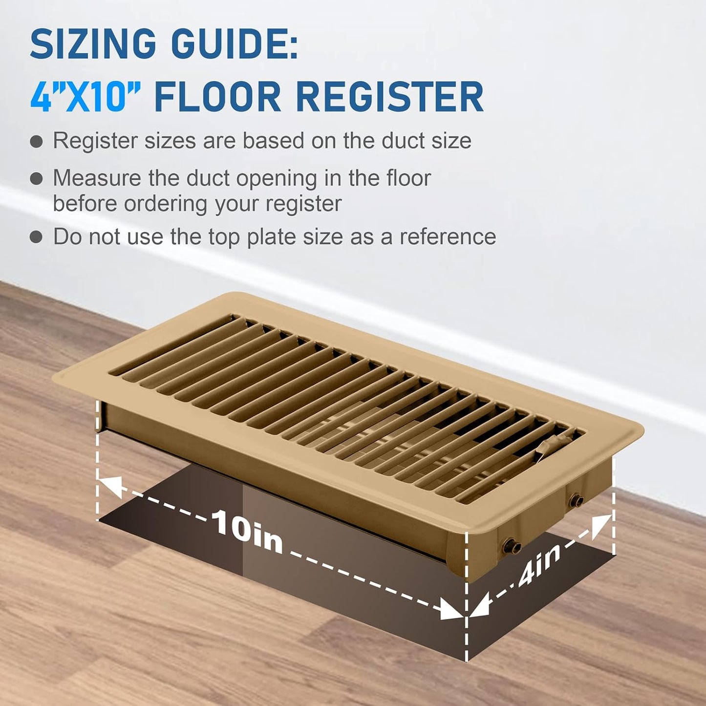 6 Rejillas Ventilación Piso 4x10pulg Resistentes Marrón