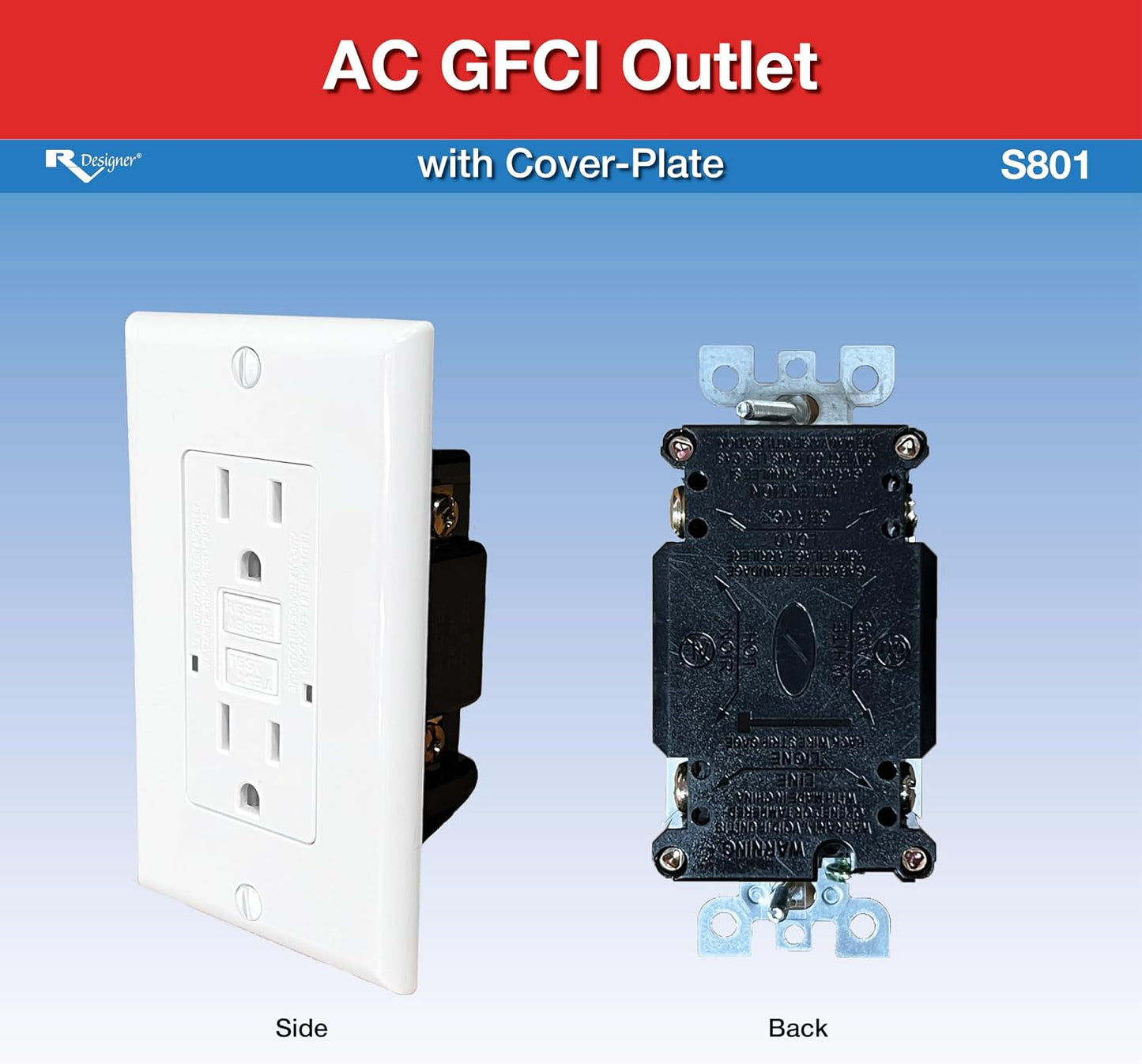 Salida GFCI doble eléctrica AC blanca
