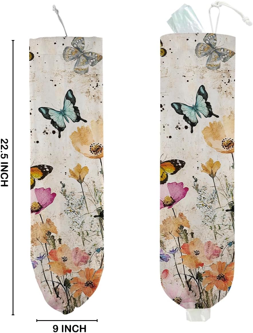 Soporte bolsas plástico floral para pared