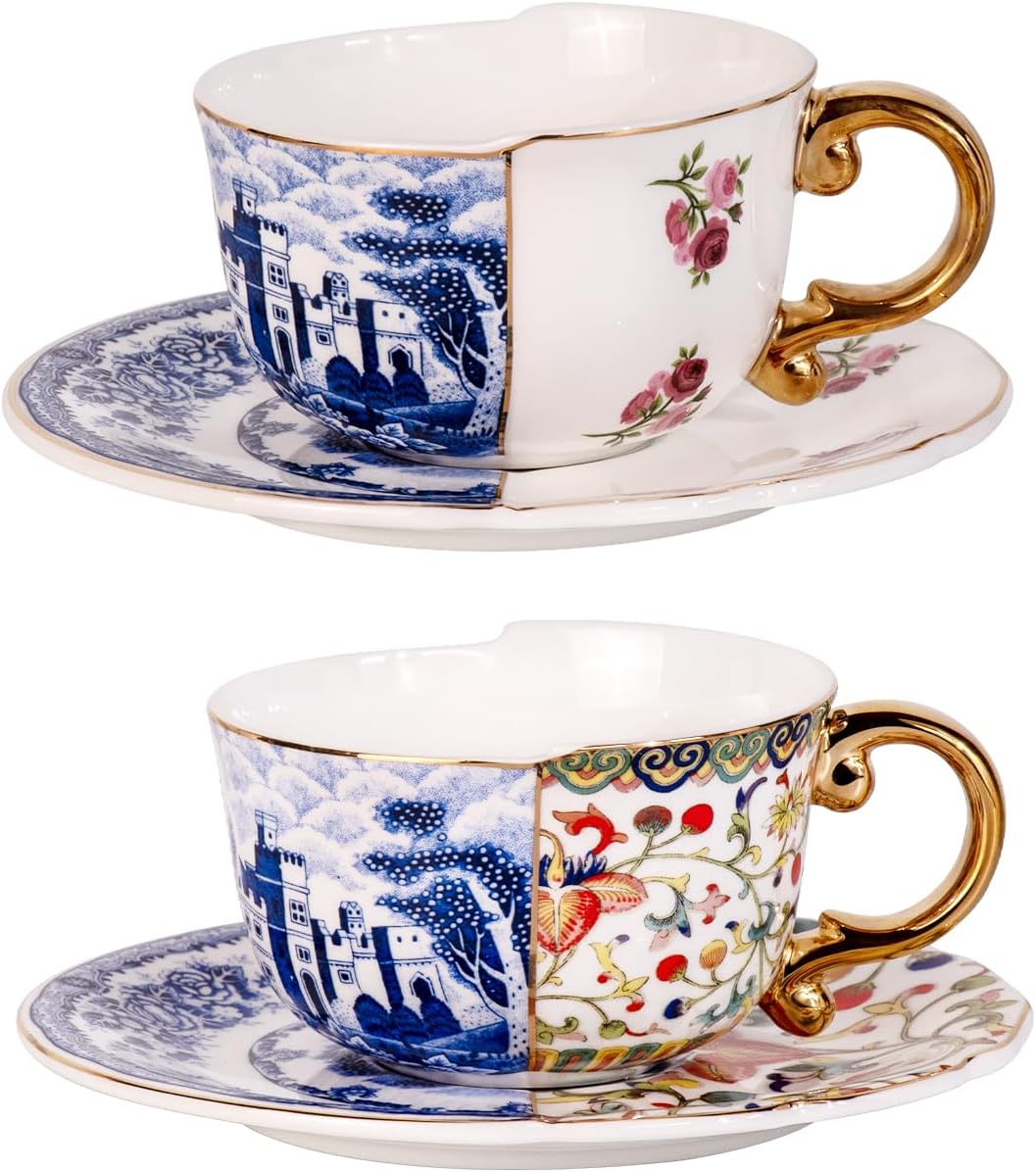 Set 2 Tazas Café Cerámica Apilables 8.5oz Rosa