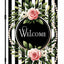 Bandera jardín diseño floral 12x18pulg doble cara con rosas y rayas