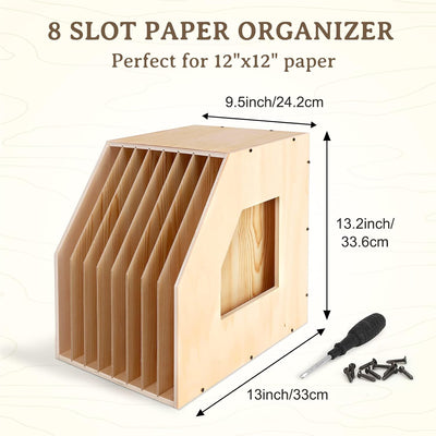 Estante papel 12x12 inclinado para álbumes recortes