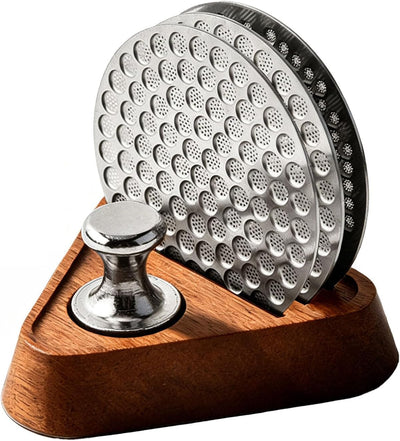 Paquete de 3 filtros reutilizables acero inoxidable 304 con base magnética y portafiltro para espresso Breville