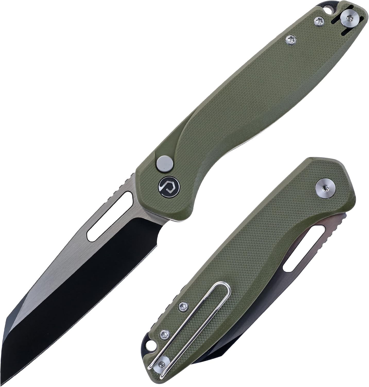 Cuchillo plegable bolsillo botón 3pulg mango compuesto