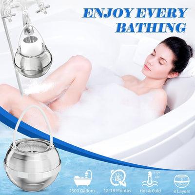 Filtro baño 8 etapas 2500gal sin BPA para piel y cabello
