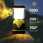 Pack linterna LED 1000 lúmenes portátil batería
