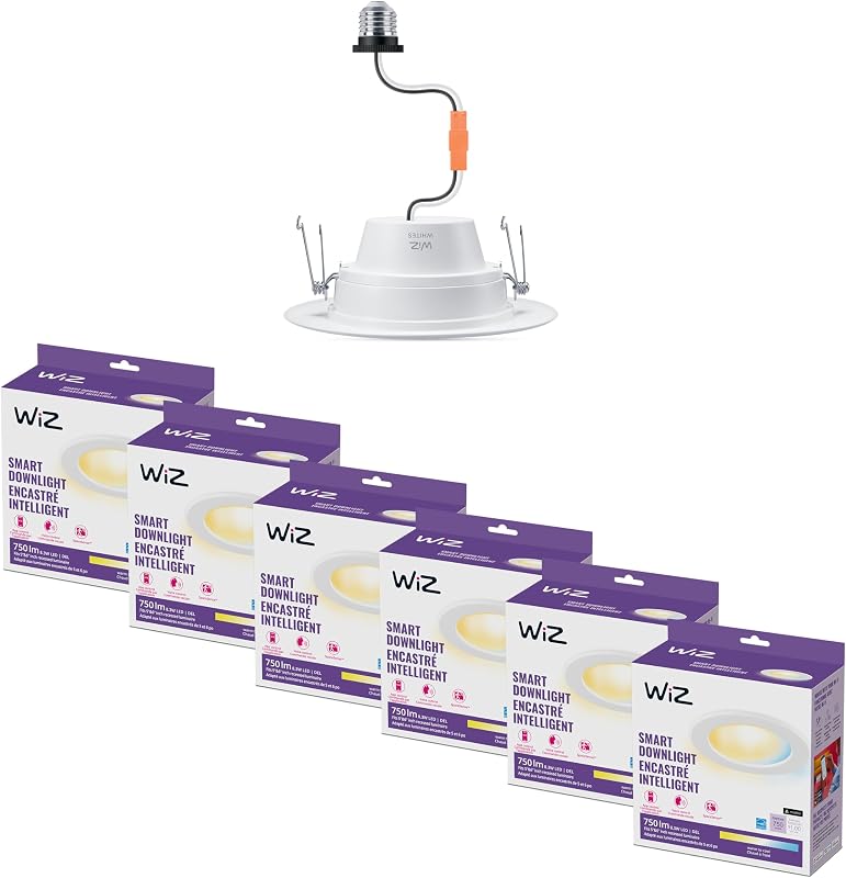 Foco LED Wi-Fi ajustable pack 6 blanco metal/plástico