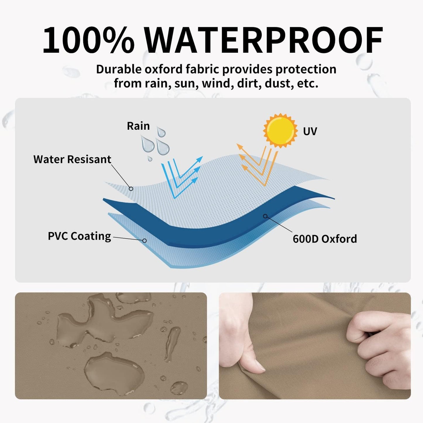 Funda silla exterior impermeable con ventilación 32x37pulg