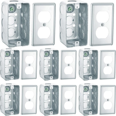 Set 8 cajas conex. eléctricas 4x2pulg cubierta acero galv
