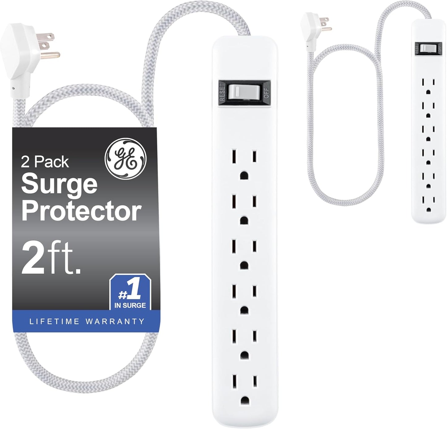 Strip de 6 tomas 245J con cable 2ft y disyuntor certificado ETL