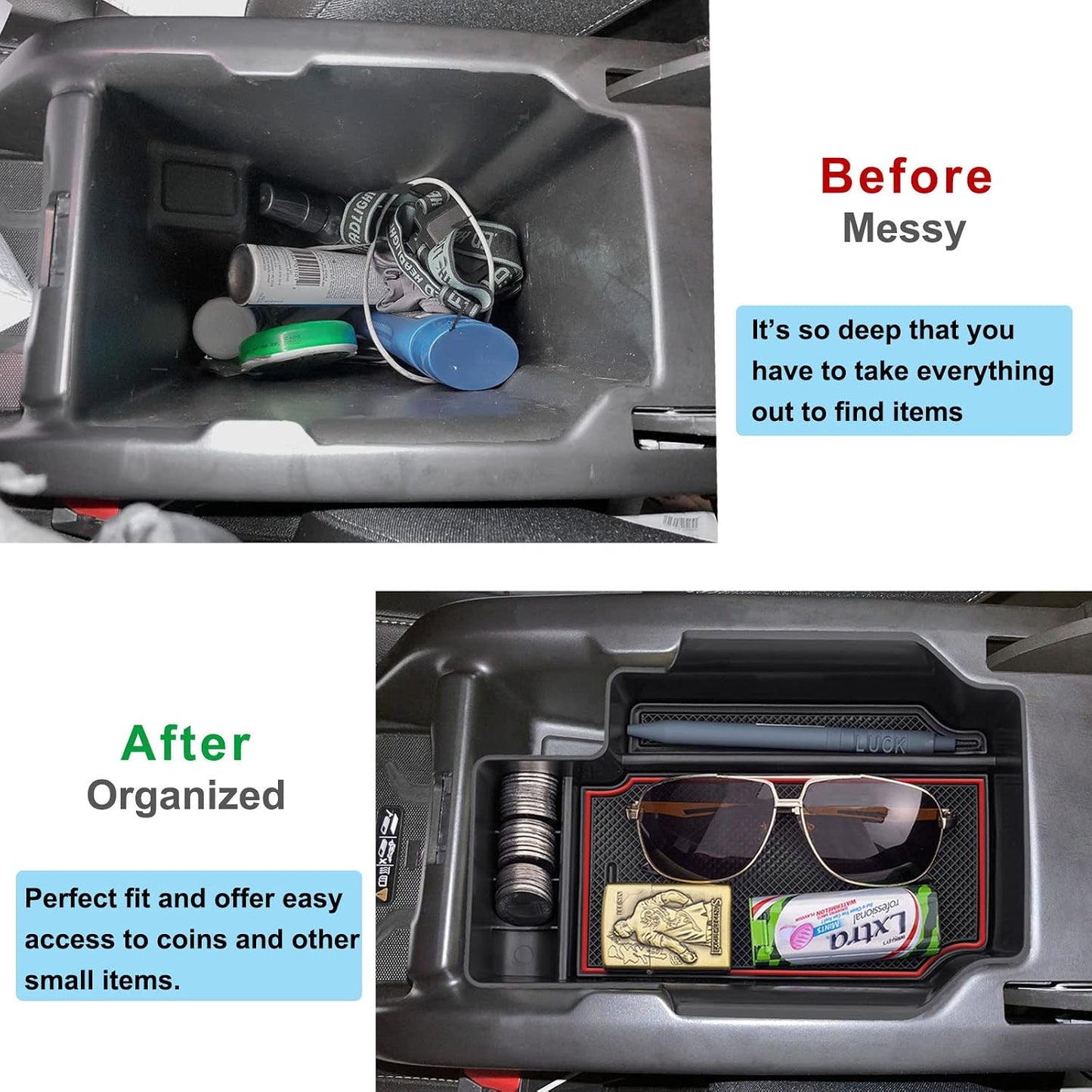 Organiz. consola Chevy Colorado/GMC Canyon 15-22 Rojo