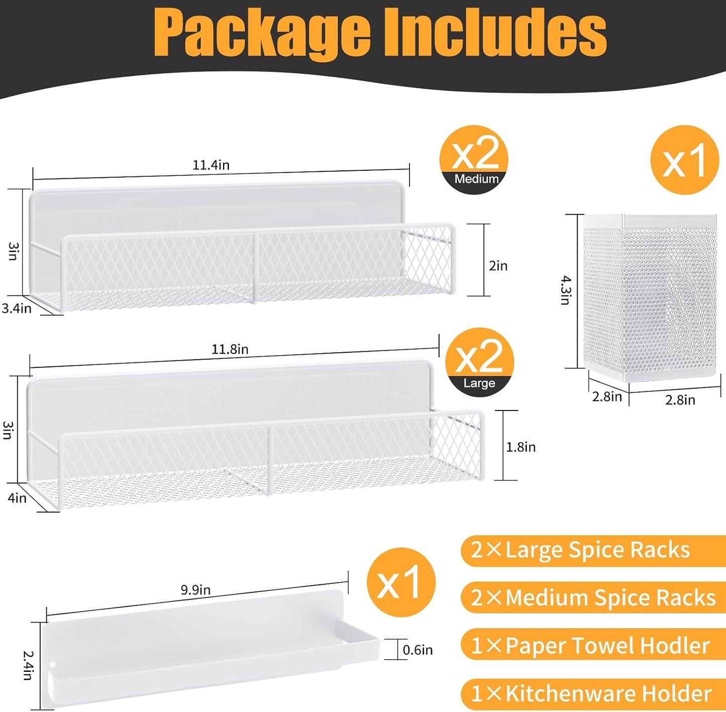 Estante magnético para especias 6 pzas metal organiz. cocina