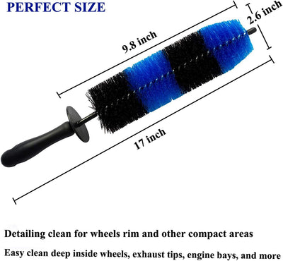 Set 7 Cepillos Ruedas Neumáticos 17" Kit Lavado Auto