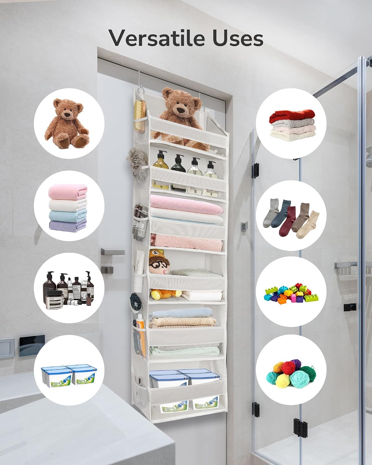 2 Organiz. puerta con 6 bolsillos grandes 50lb dormitorio