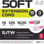 Cable extensión 50" 16/3 SJTW 13A 3 clavijas rosa neón