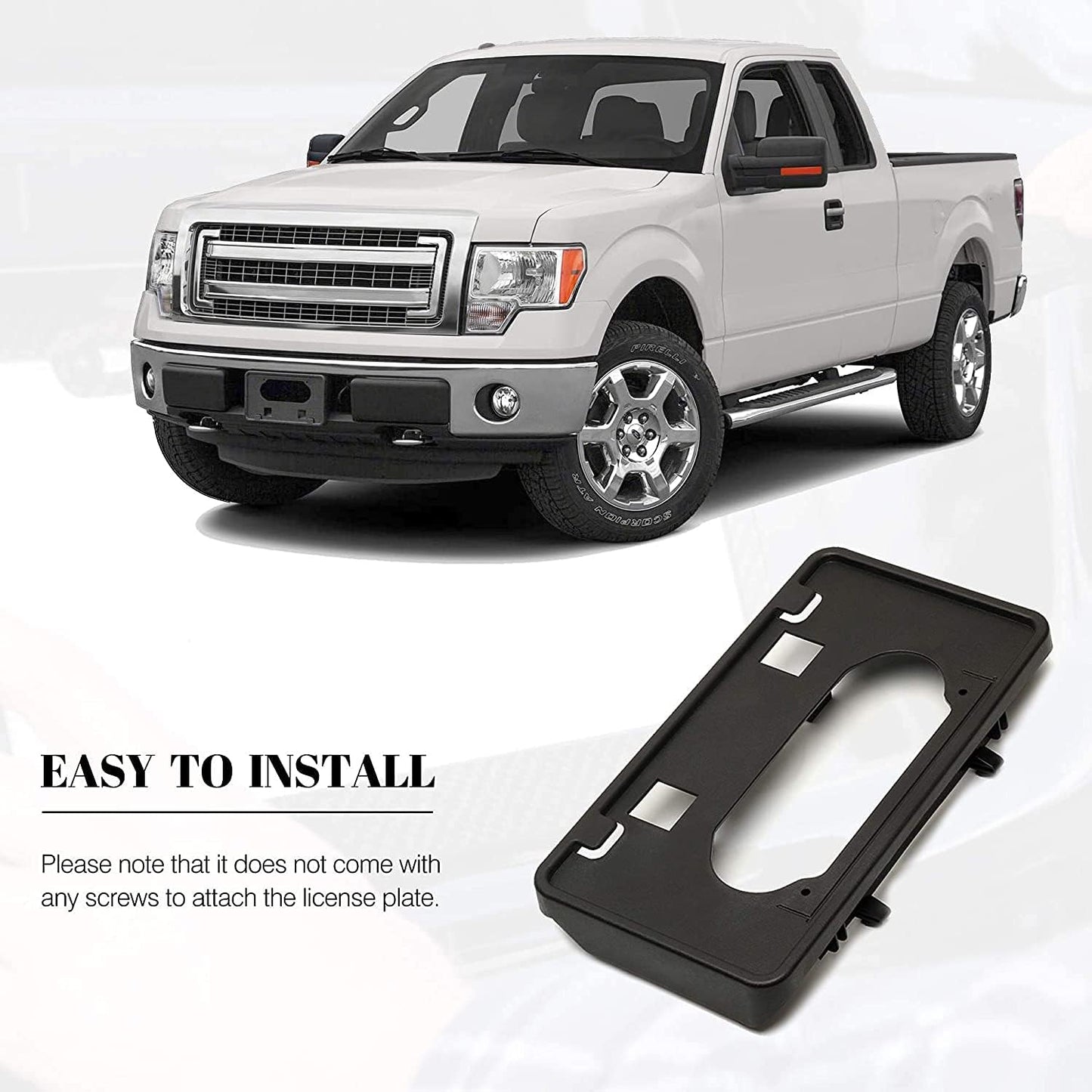 Soporte placa licencia Ford F150 09-14 negro