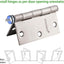 6 Pack Bisagras Puerta Níquel Cepillado 3.5x3.5pulg Interior