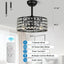 Ventilador techo sin aspas luces control remoto 18pulg negro