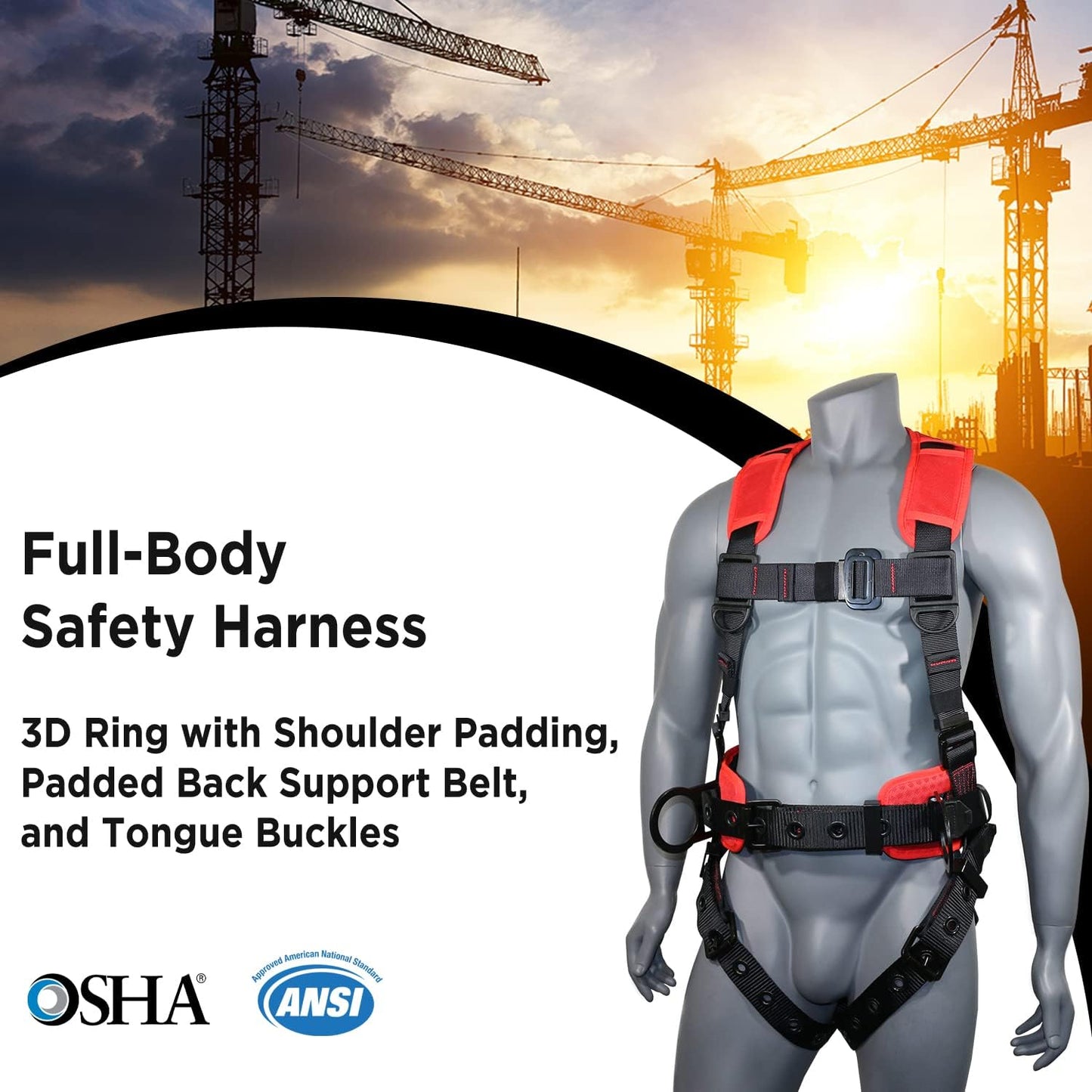 Kit arnés protección contra caídas OSHA/ANSI construcción