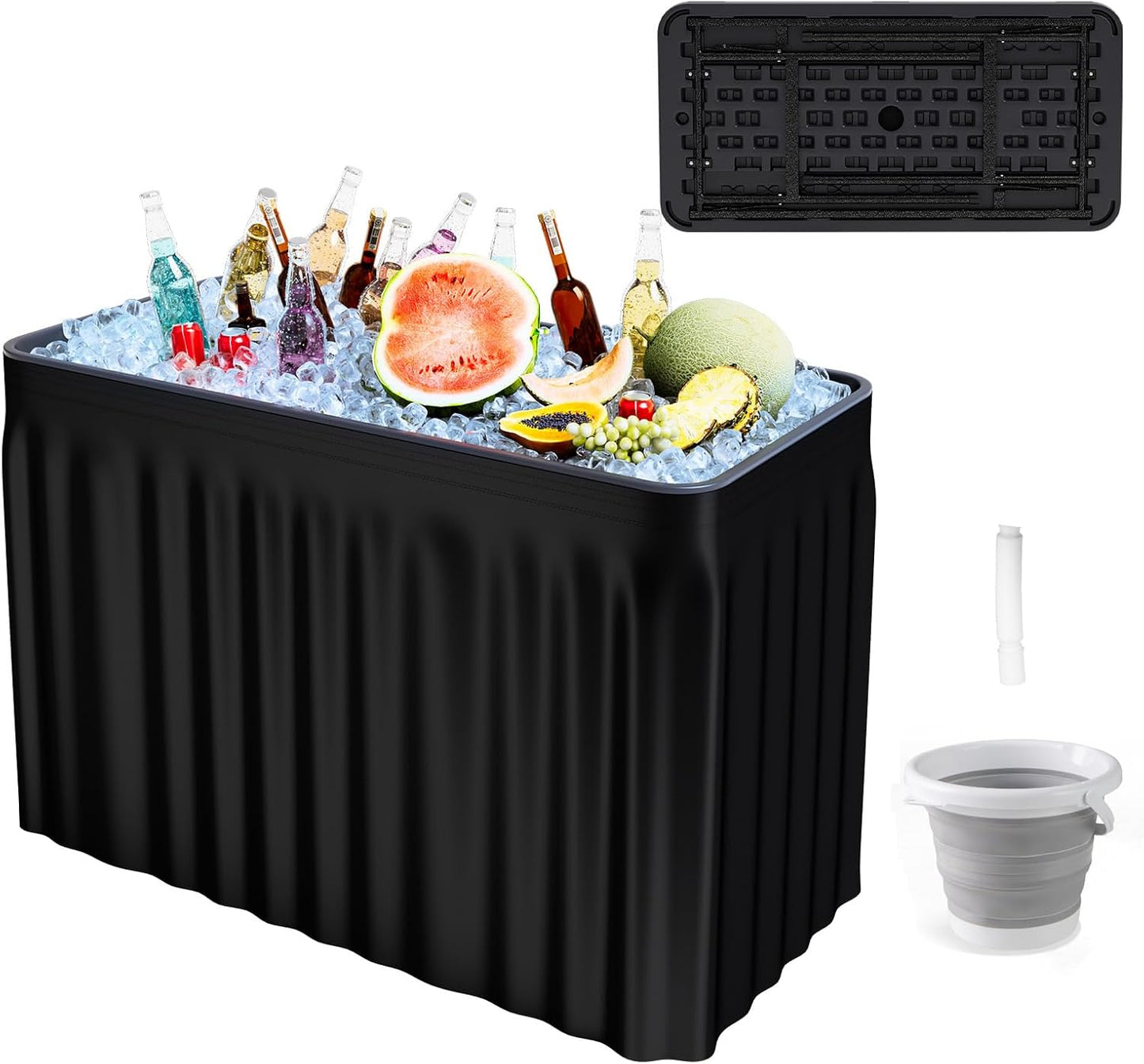 Mesa enfriadora hielo plegable con tapón drenaje