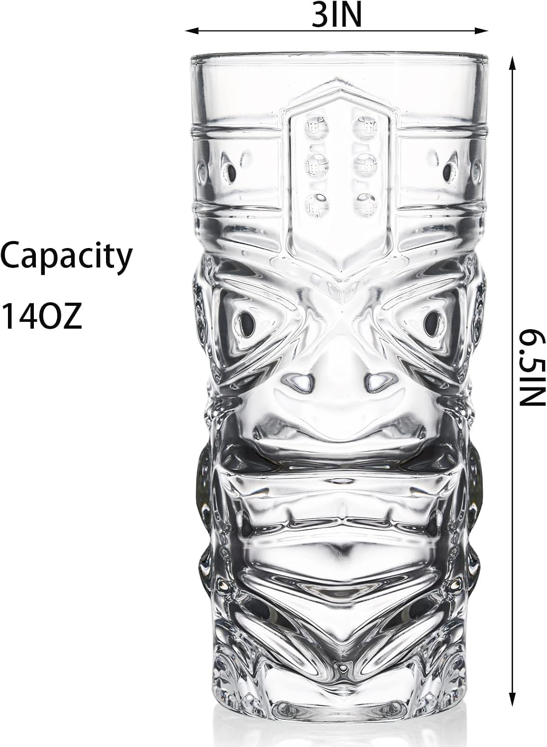 6 Vasos Tiki 14oz para Mai Tai y Cócteles Halloween