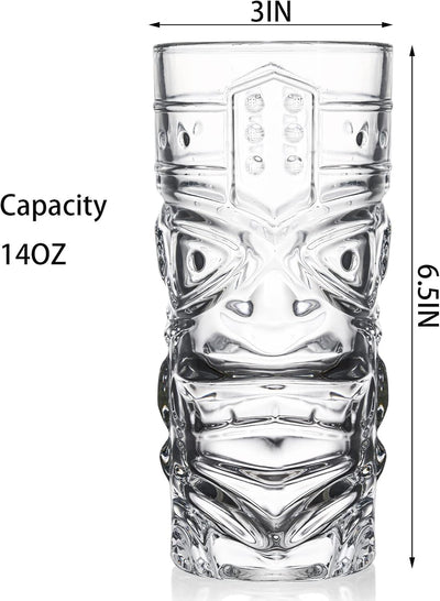 6 Vasos Tiki 14oz para Mai Tai y Cócteles Halloween