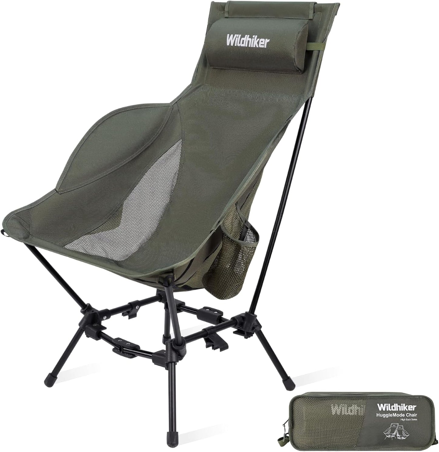 Silla camping plegable con respaldo alto modos dobles