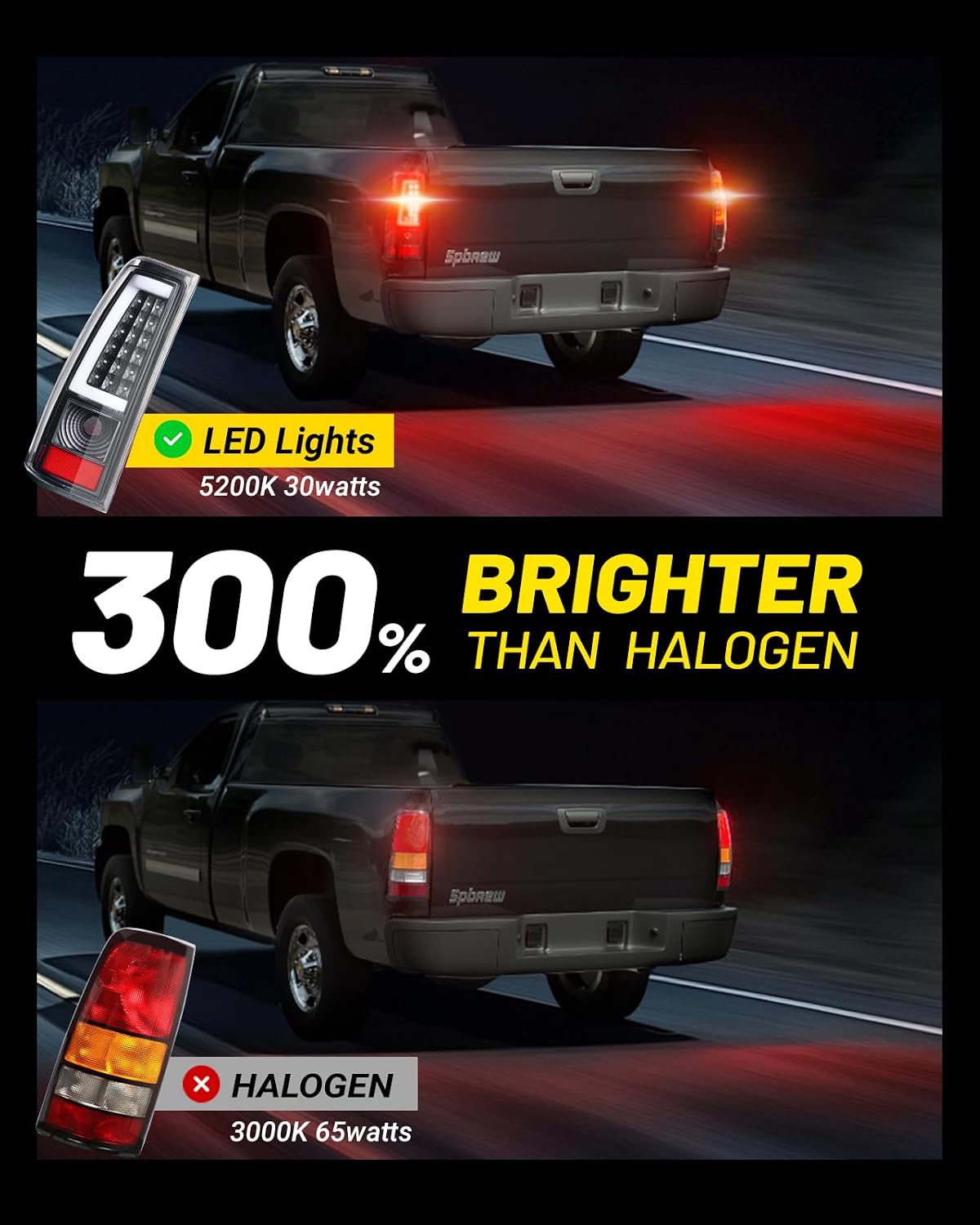 Luces traseras LED Chevy Silverado 99-02 y GMC Sierra negro