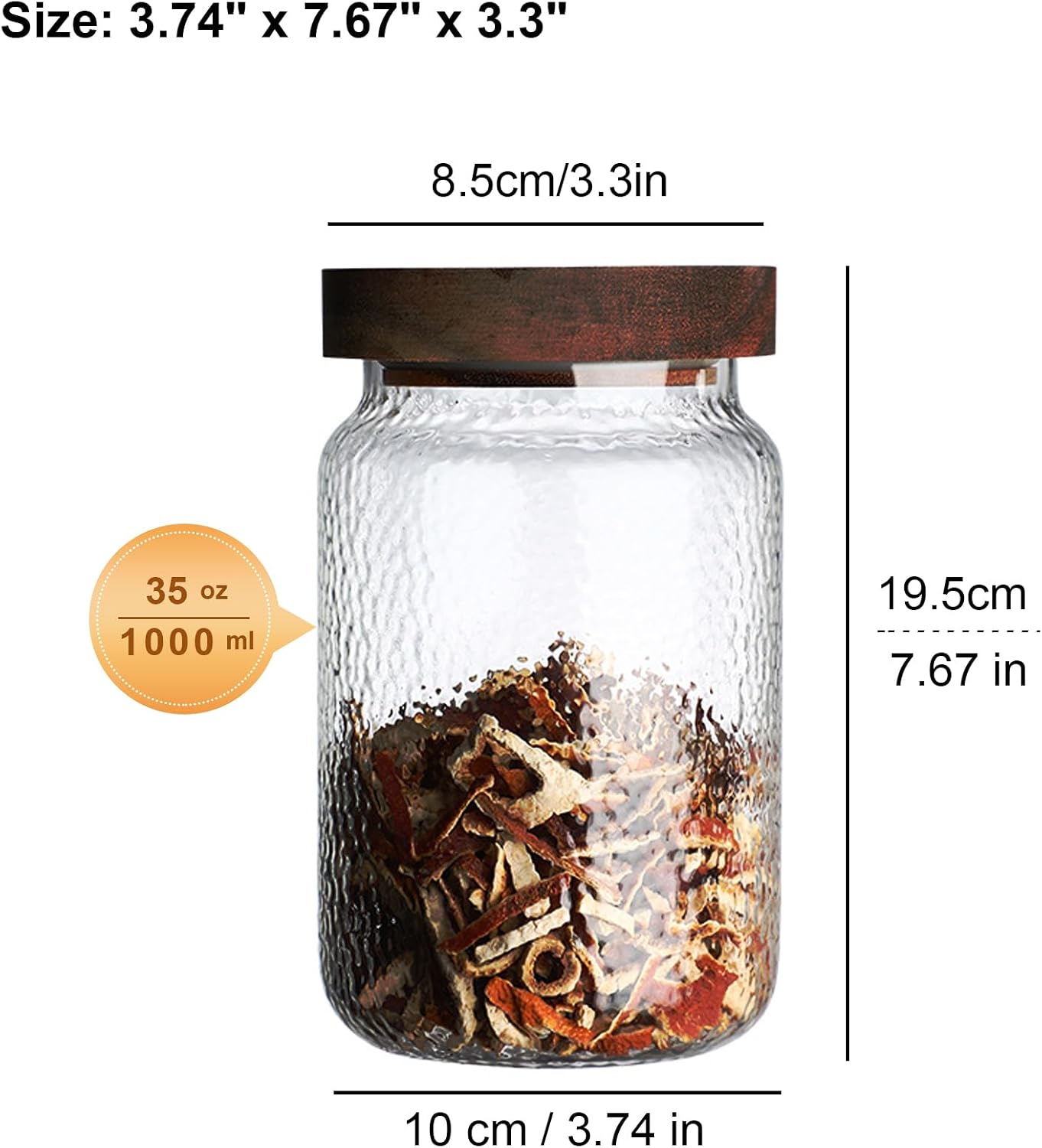 Tarros vidrio tapas madera 34oz antiderrap café azúcar