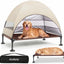 Cama elevada para perros con dosel UV y malla transpirable