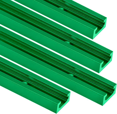 4 Pzas T-Track carpintería 48pulg aluminio verde oscuro