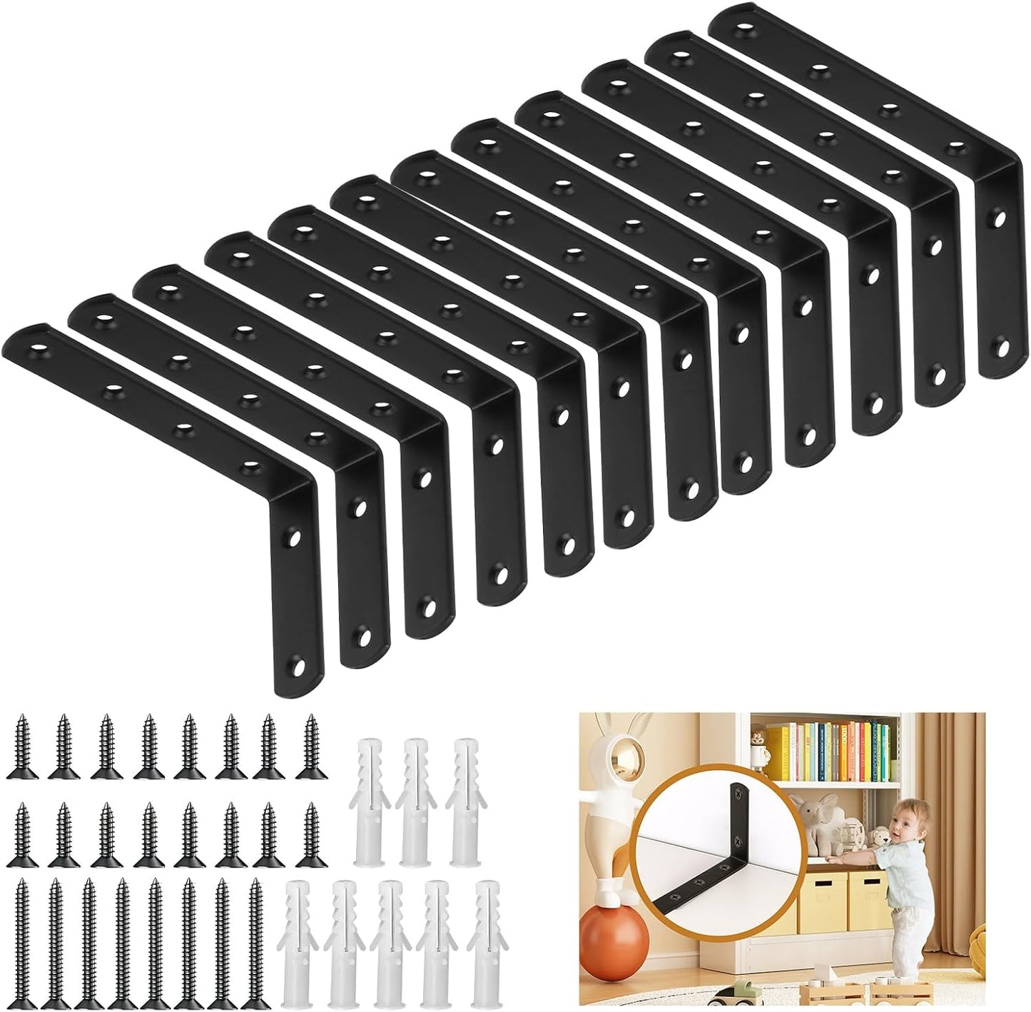 Kit anclajes pared para muebles 400lb seguridad bebés