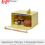 Caja pan acero madera amarilla para encimera cocina