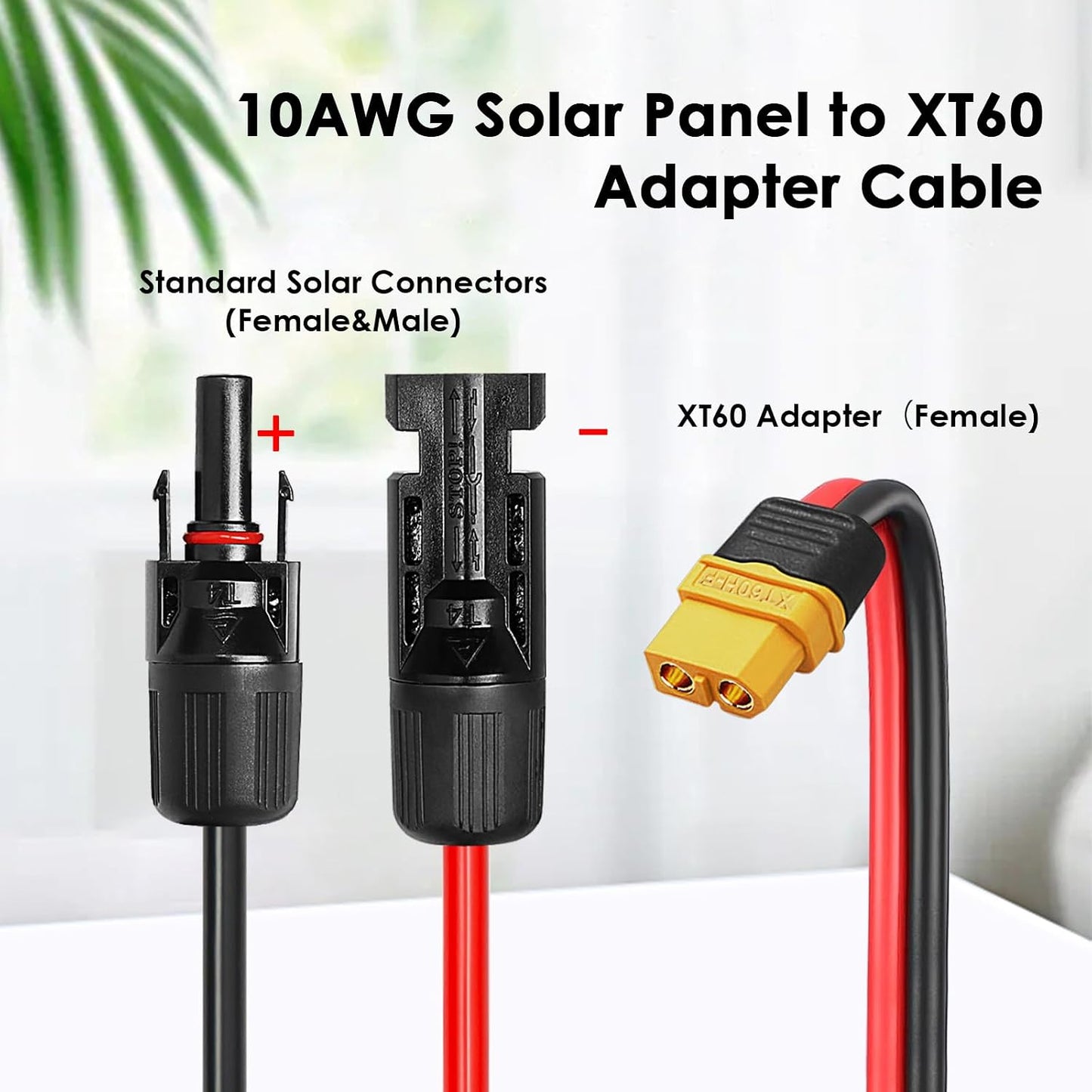 Cable adaptador conector solar a XT60 35pies 10AWG