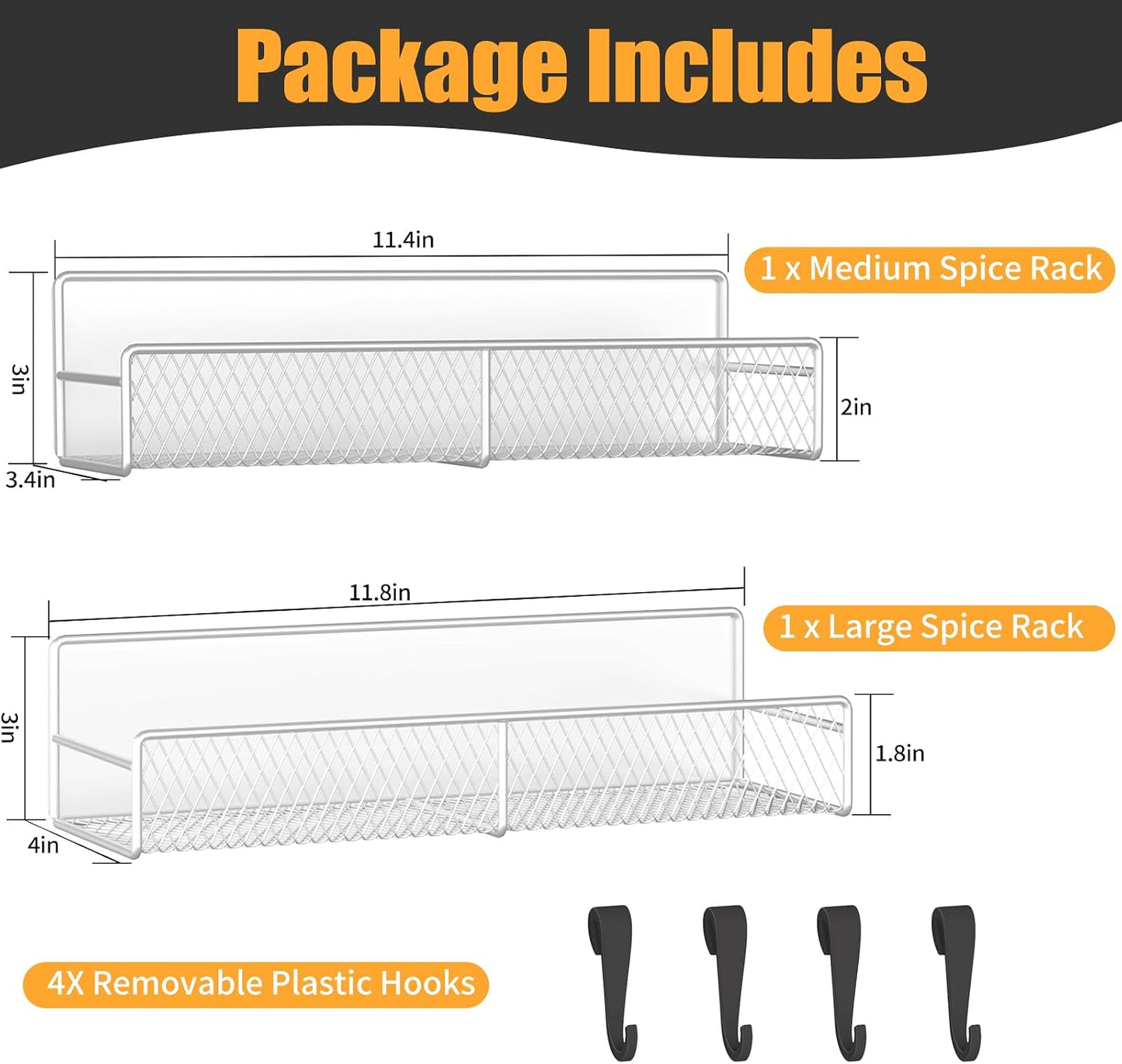 Estante magnético metal pack 2 con ganchos