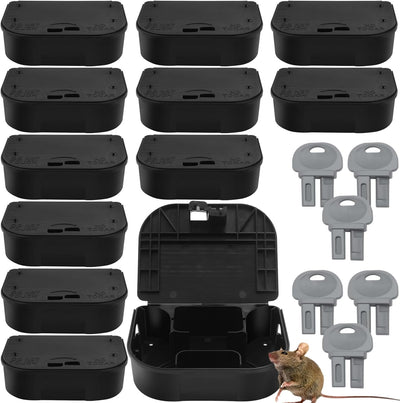 Pack 12 estaciones cebo ratón con 6 llaves discretas