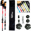 2 Bastones Senderismo Plegables Aluminio Fibra Carbono