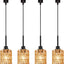 4 Luces Colgantes Tipo H Riel Negro para Cocina Comedor