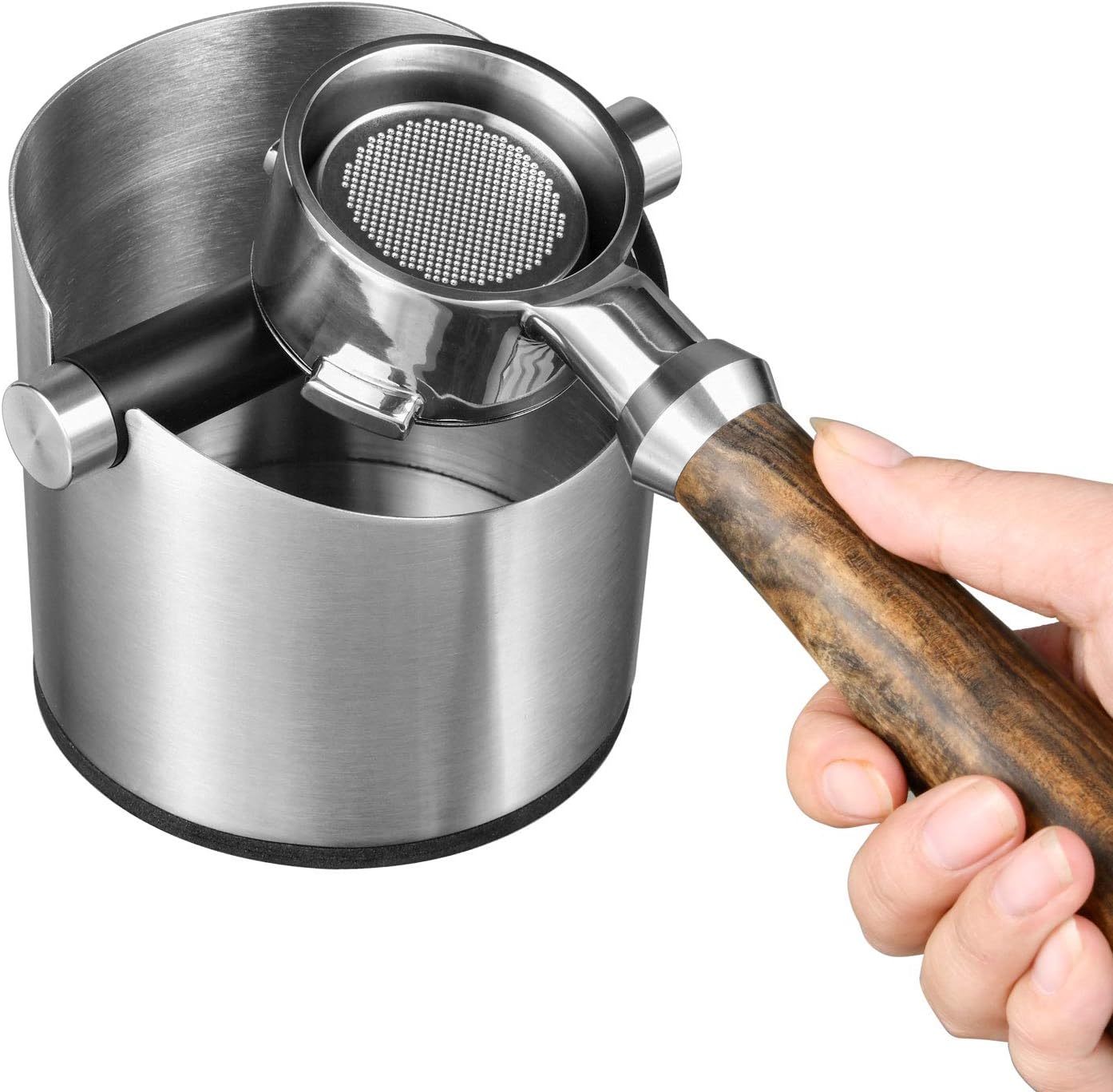 Caja café acero inox base antiderrap plateado