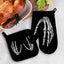 Juego de guantes de horno y soportes góticos resistentes al calor para cocina