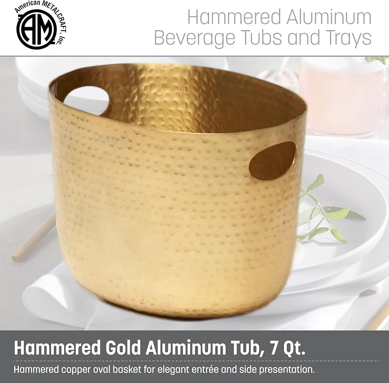 Bañera aluminio servir bebidas 250oz color dorado