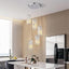 Lámpara colgante moderna de cristal 5 luces ajustable