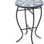 Mesa auxiliar cerámica marco hierro color azul blanco